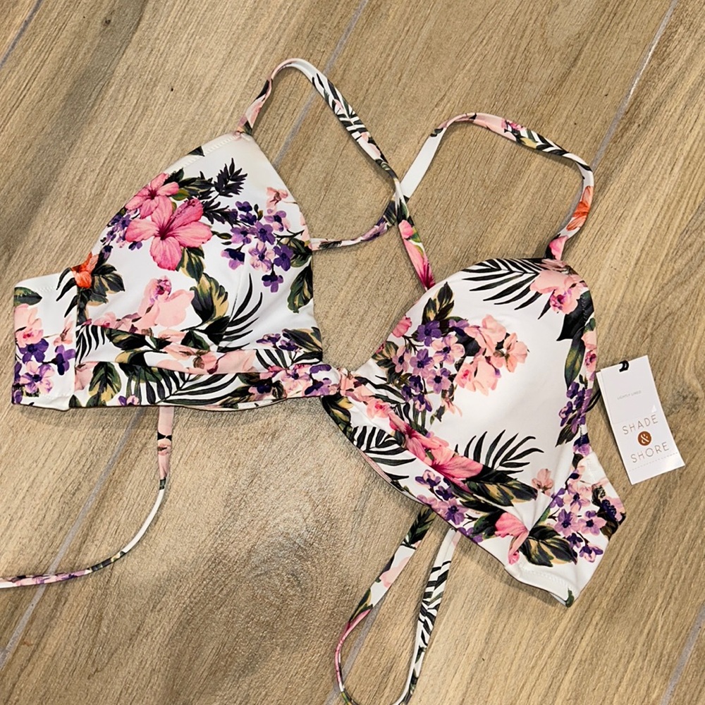 Shade & Shore - Floral Tropical Bikini Top (36C)